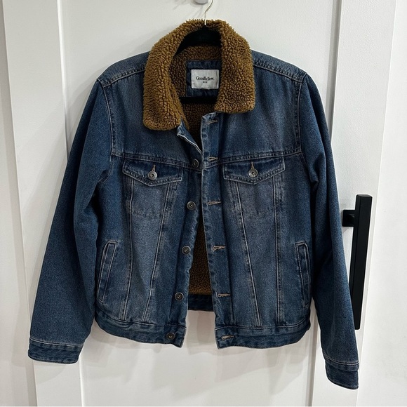Goodfellow & Co Other - Goodfellow & Co Men’s Sherpa Lined Denim Trucker Jacket Blue Small
